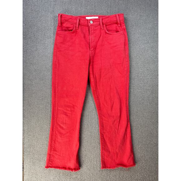 Mother Superior The Hustler Ankle Fray Jeans The Devil May Care Mars Red Sz 28 - Picture 3 of 15